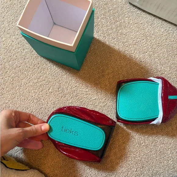 Tieks Ruby Red Patent Flats - Picture 4 of 5